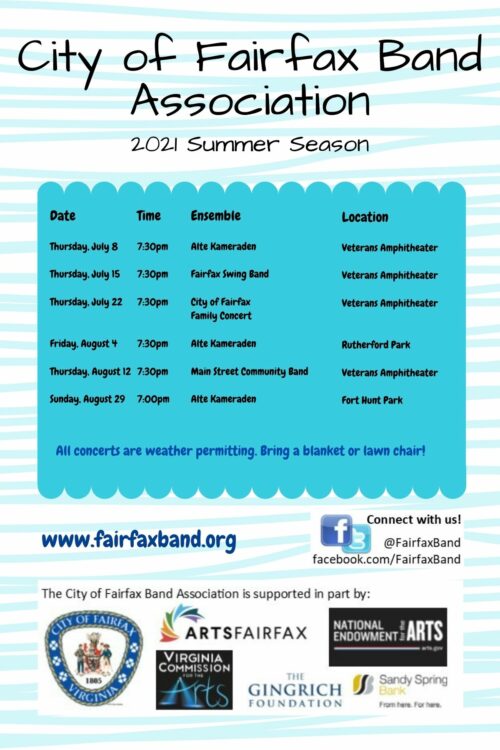2021 Summer Concert Schedule